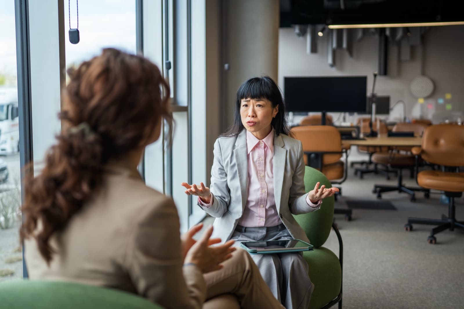 Team members working in an open-plan office